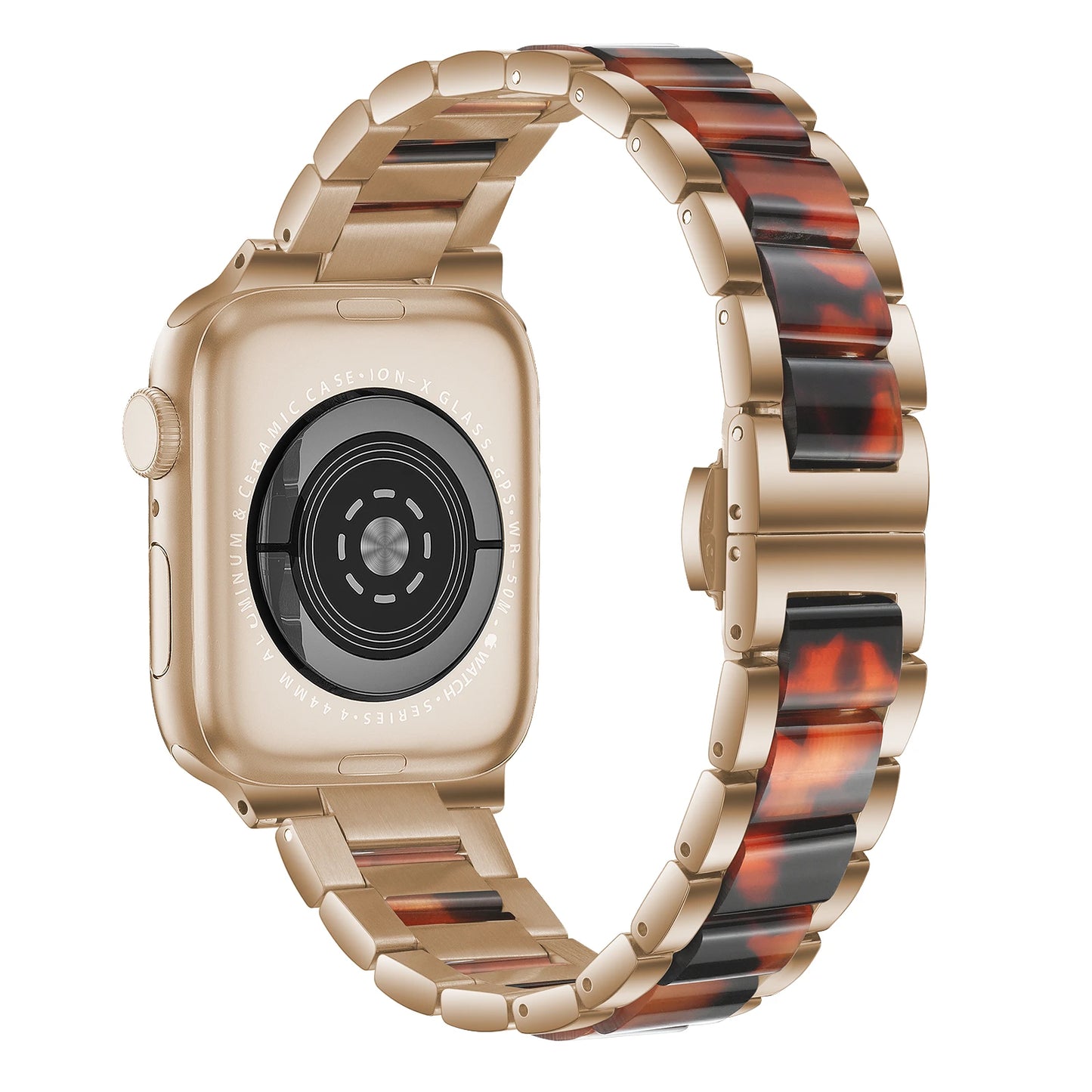 Stainless Steel Resin Bracelet for Apple Watch Ultra/10/9/8/7/6/5/4/3/SE