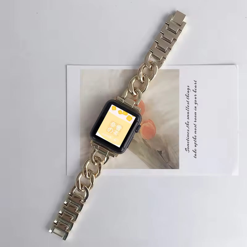Stainless Steel Resin Link Bracelet for Apple Watch Band iWatch Series Ultra/2/10/9/8/7/6/5/4/3/SE