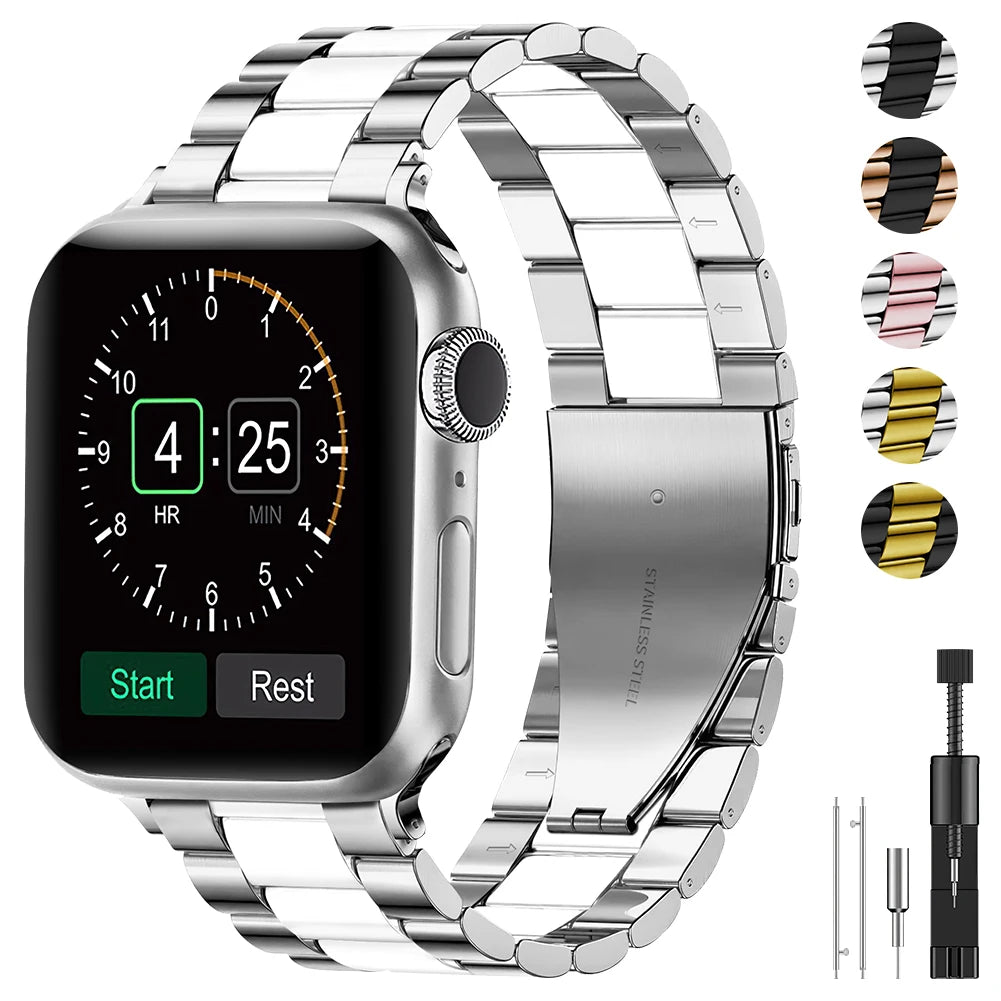 Stainless Steel Strap for Apple Watch Band iWatch Series Ultra/10/9/8/7/6/5/4/SE