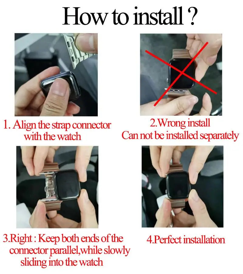 Stainless Steel Strap for Apple Watch Band iWatch Series Ultra/11/10/9/8/7/6/5/4/SE