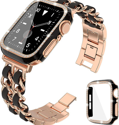 Stainless Steel Strap+Case for Apple Watch Band 45mm 41mm 44mm 40mm 42mm Series 8/7/6/5/4/3/SE