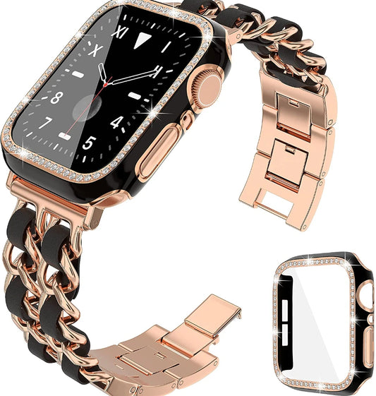 Stainless Steel Strap+Case for Apple Watch Band 45mm 41mm 44mm 40mm 42mm Series 8/7/6/5/4/3/SE