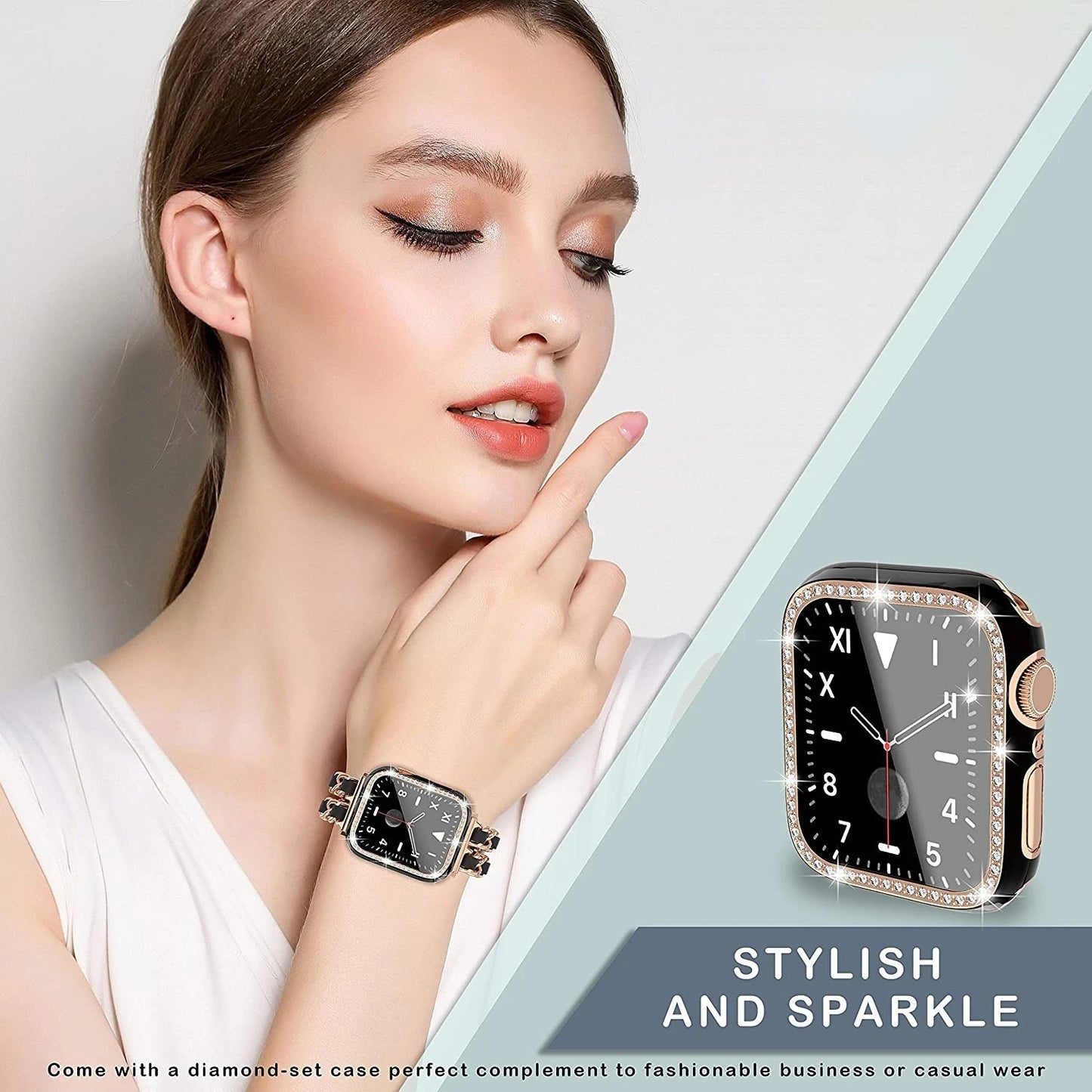 Stainless Steel Strap+Case for Apple Watch Band 45mm 41mm 44mm 40mm 42mm Series 8/7/6/5/4/3/SE