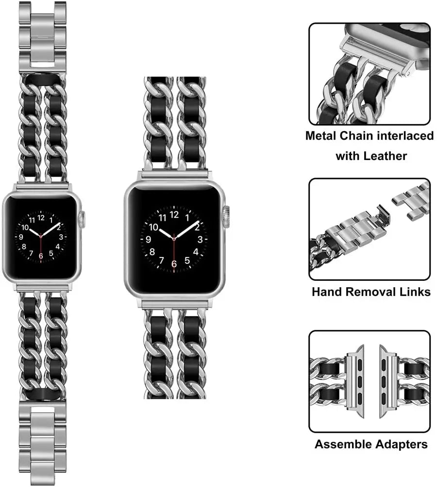 Stainless Steel Strap+Case for Apple Watch Band 45mm 41mm 44mm 40mm 42mm Series 8/7/6/5/4/3/SE