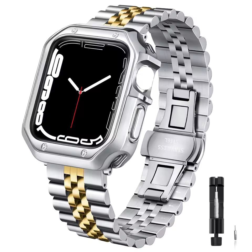 Stainless Steel Strap+Case for Apple Watch Ultra3 Band 49mm 46mm 44mm 45mm 42mm Series 11/10/9/8/7/6