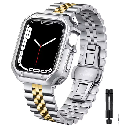 Stainless Steel Strap+Case for Apple Watch Ultra3 Band 49mm 46mm 44mm 45mm 42mm Series 11/10/9/8/7/6