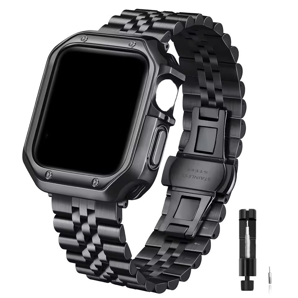 Stainless Steel Strap+Case for Apple Watch Ultra3 Band 49mm 46mm 44mm 45mm 42mm Series 11/10/9/8/7/6