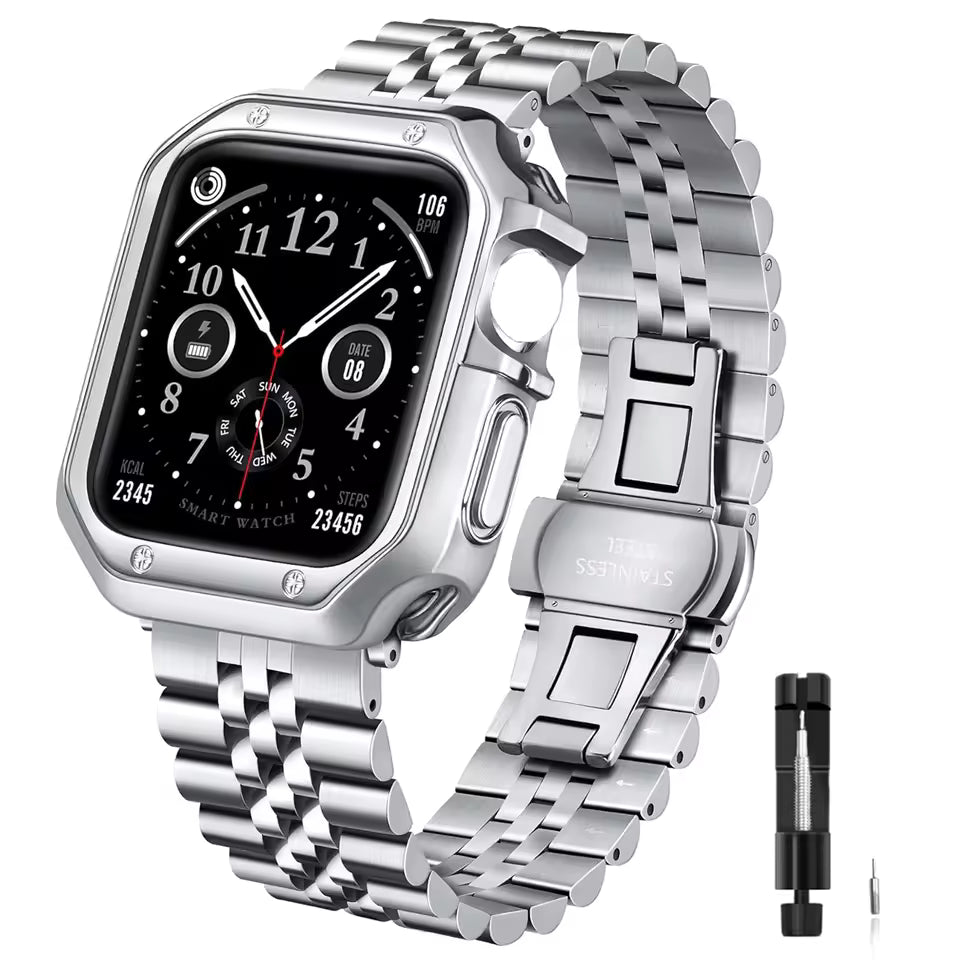 Stainless Steel Strap+Case for Apple Watch Ultra3 Band 49mm 46mm 44mm 45mm 42mm Series 11/10/9/8/7/6
