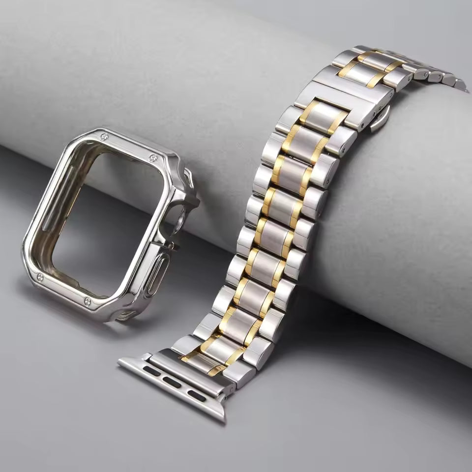 Stainless Steel Strap+Case for Apple Watch Ultra3 Band 49mm 46mm 44mm 45mm 42mm Series 11/10/9/8/7/6