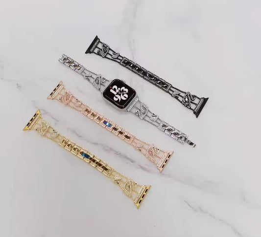 Swan Diamond Stainless Steel Bracelet for Apple Watch Band iWatch Series Ultra/3/2/11/10/9/8/7/6/5/4