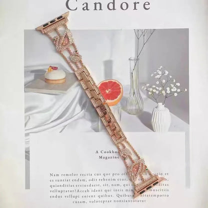 Swan Diamond Stainless Steel Bracelet for Apple Watch Band iWatch Series Ultra/3/2/11/10/9/8/7/6/5/4