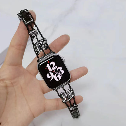 Swan Diamond Stainless Steel Bracelet for Apple Watch Band iWatch Series Ultra/3/2/11/10/9/8/7/6/5/4