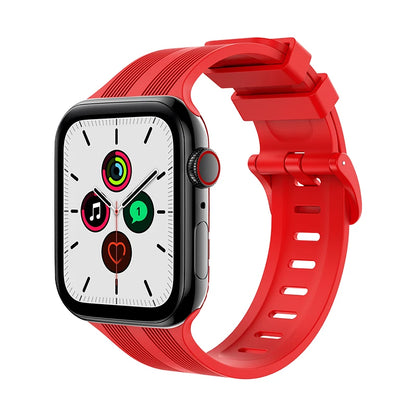 Texture Silicone Rubber Strap for Apple Watch Band iWatch Series Ultra/2/10/9/8/7/6/5/4/SE