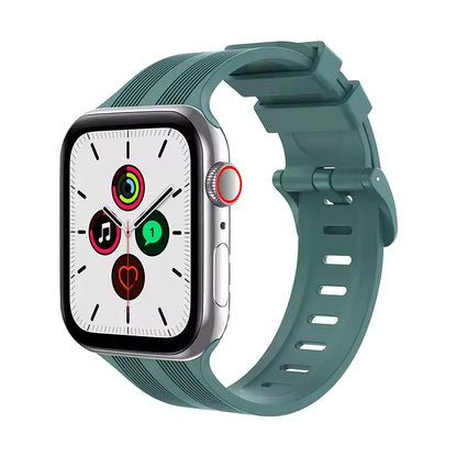 Texture Silicone Rubber Strap for Apple Watch Band iWatch Series Ultra/2/10/9/8/7/6/5/4/SE