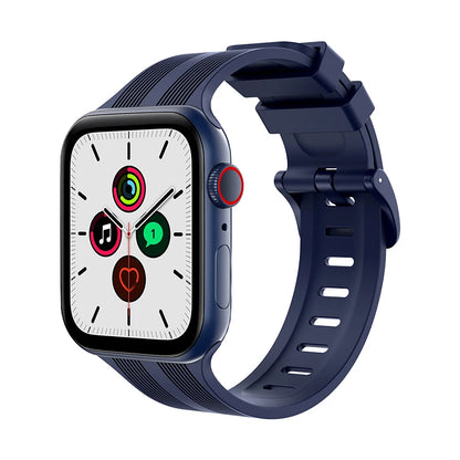 Texture Silicone Rubber Strap for Apple Watch Band iWatch Series Ultra/2/10/9/8/7/6/5/4/SE