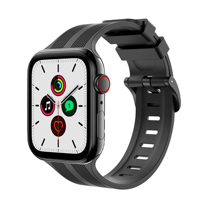 Texture Silicone Rubber Strap for Apple Watch Band iWatch Series Ultra/2/10/9/8/7/6/5/4/SE
