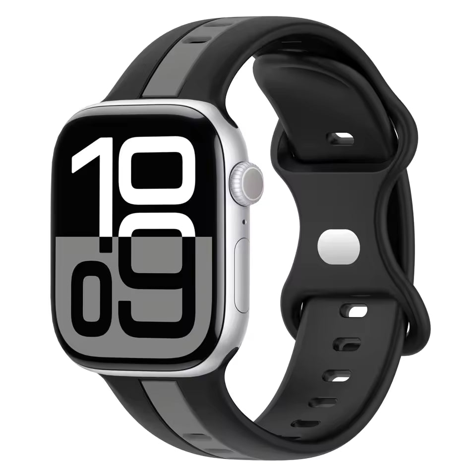 Two-Color Silicone Strap for Apple Watch Band iWatch Series Ultra3/2/11/10/9/8/7/6/5/SE