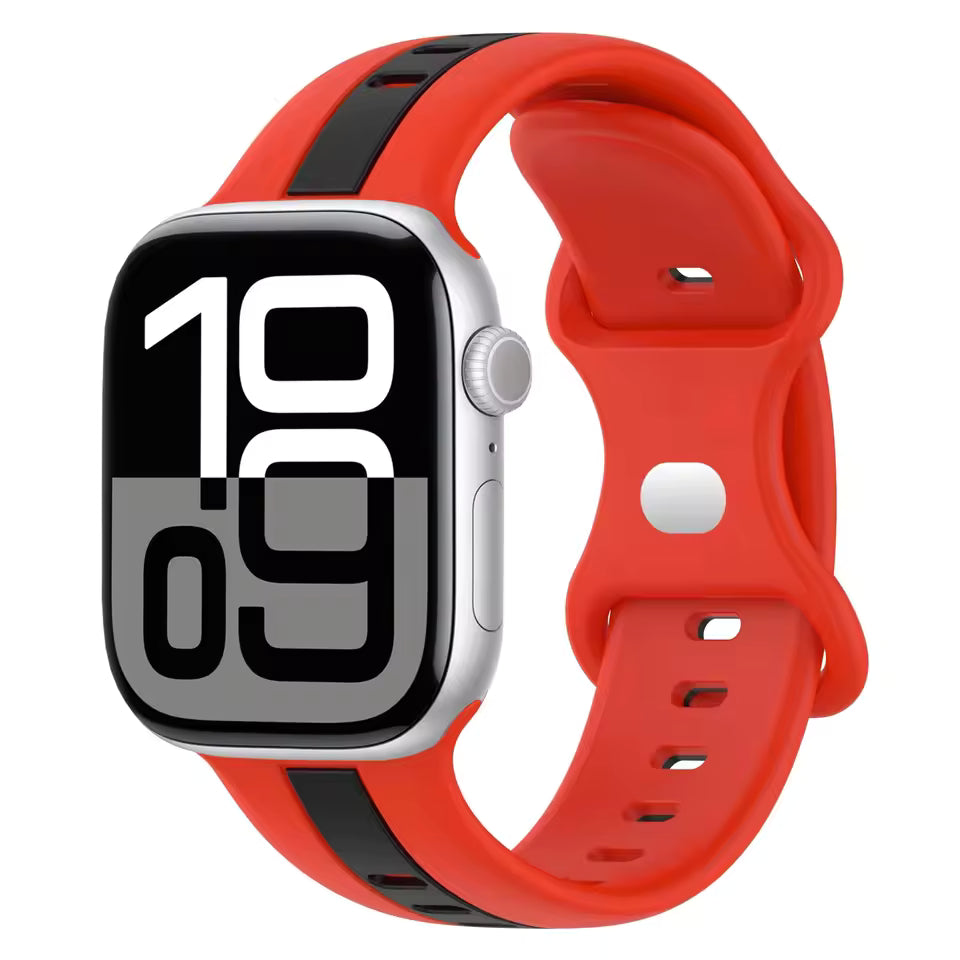 Two-Color Silicone Strap for Apple Watch Band iWatch Series Ultra3/2/11/10/9/8/7/6/5/SE