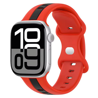 Two-Color Silicone Strap for Apple Watch Band iWatch Series Ultra3/2/11/10/9/8/7/6/5/SE