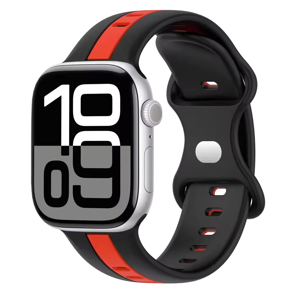 Two-Color Silicone Strap for Apple Watch Band iWatch Series Ultra3/2/11/10/9/8/7/6/5/SE