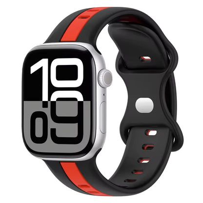 Two-Color Silicone Strap for Apple Watch Band iWatch Series Ultra3/2/11/10/9/8/7/6/5/SE