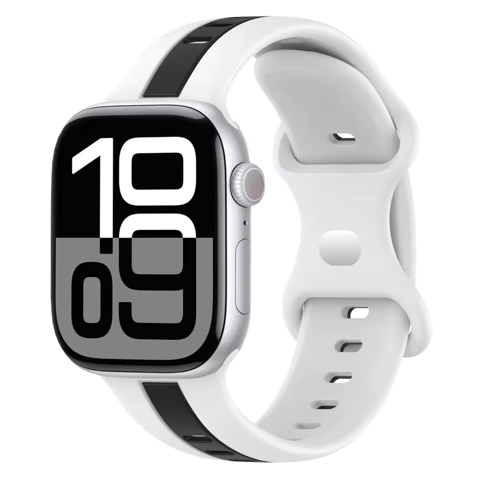 Two-Color Silicone Strap for Apple Watch Band iWatch Series Ultra3/2/11/10/9/8/7/6/5/SE