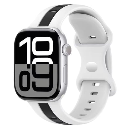 Two-Color Silicone Strap for Apple Watch Band iWatch Series Ultra3/2/11/10/9/8/7/6/5/SE