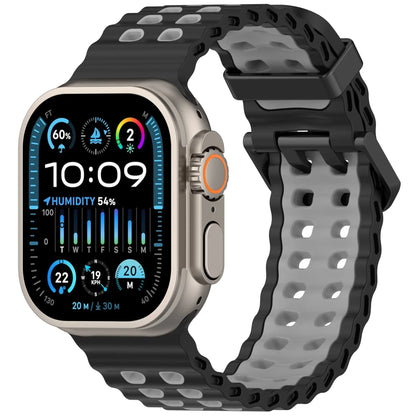 Two-Tone Ocean Silicone Bracelet for Apple Watch Band iWatch Series Ultra/2/10/9/8/7/6/5/4/SE