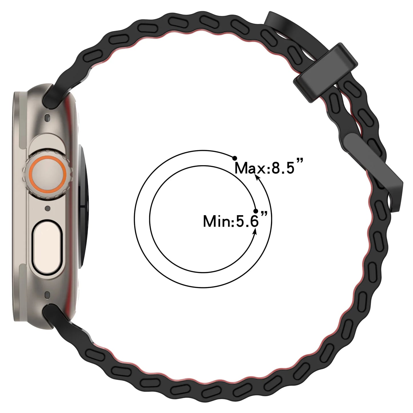 Two-Tone Ocean Silicone Bracelet for Apple Watch Band iWatch Series Ultra/2/10/9/8/7/6/5/4/SE