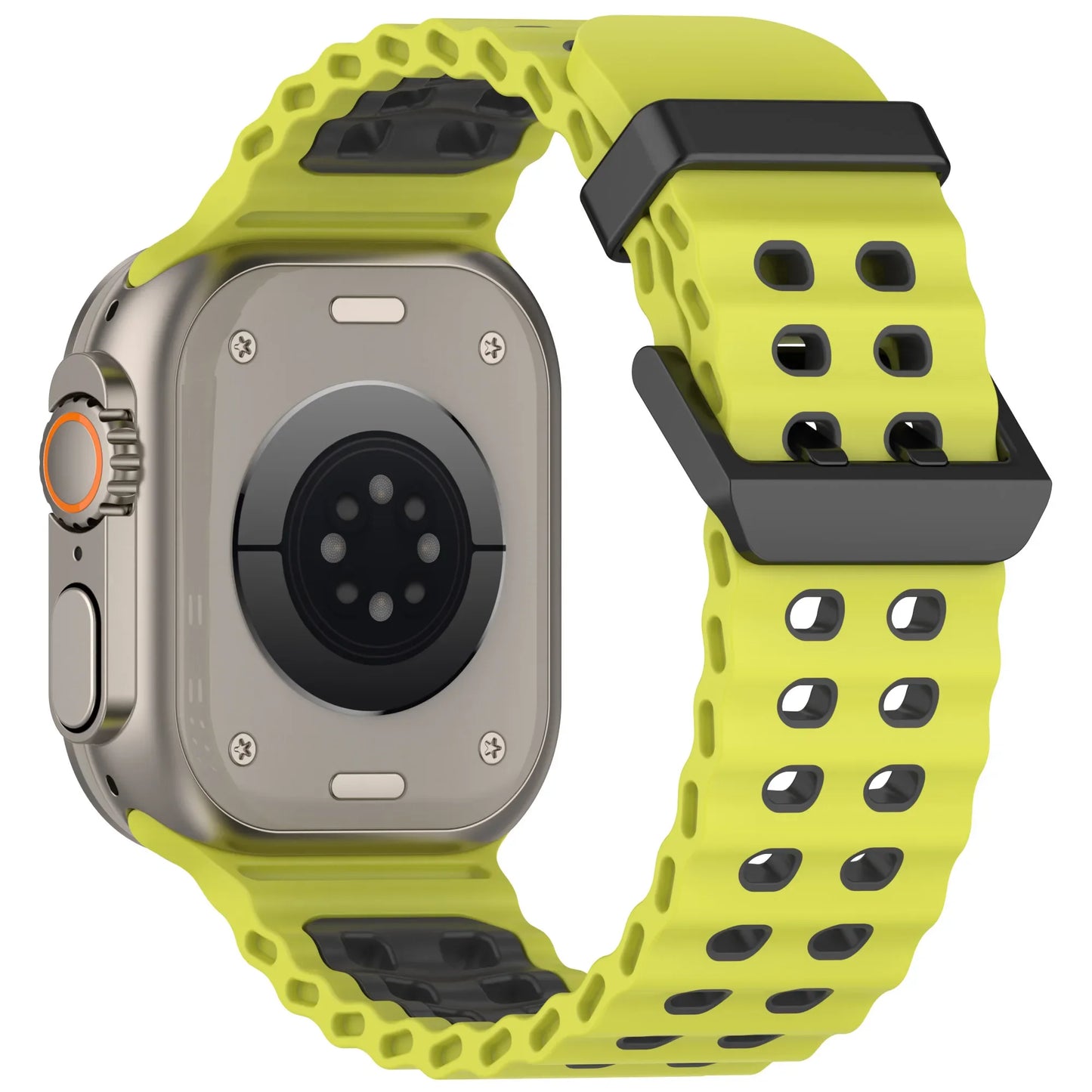 Two-Tone Ocean Silicone Bracelet for Apple Watch Band iWatch Series Ultra/2/10/9/8/7/6/5/4/SE