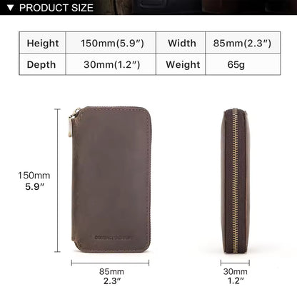 Vintage Genuine Leather 2-Slot Watch Case - Premium Portable Watch Pouch for Gift