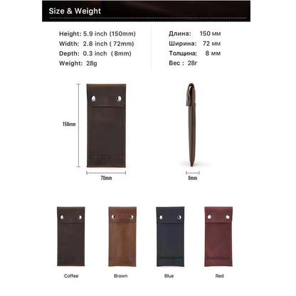 Vintage Genuine Leather Portable Single Slot Watch Case - Travel Watch Pouch