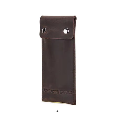 Vintage Genuine Leather Portable Single Slot Watch Case - Travel Watch Pouch