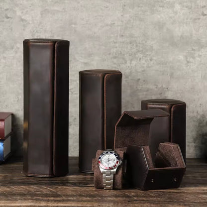 Vintage Leather 1/2/3/4/6/8 Slots Watch Roll Box - Watch Box Organizer for Men & Women