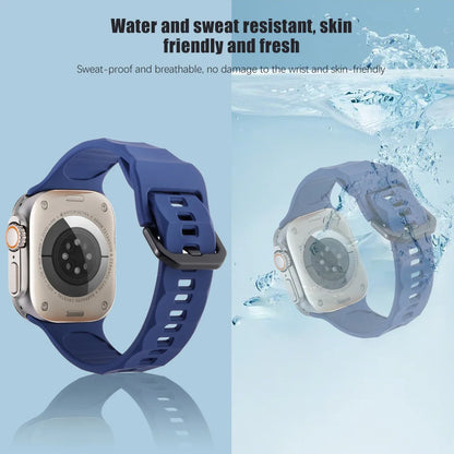 Wave Style Silicone Strap for Apple Watch Band iWatch Series 11/10/Ultra3/2/9/8/7/6/5/4/SE
