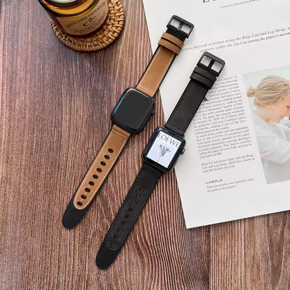 Wear-Resistant Silicone+Leather Strap for Apple Watch iWatch Ultra Band 49mm 45mm 41mm 44mm 40mm 46mm 42mm Series 10/9/8/7/6/5/4/SE