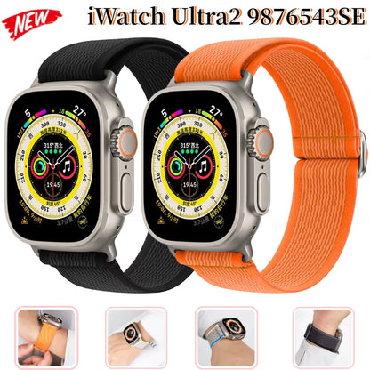 Wild Diameter Nylon Elastic Bracelet for Apple Watch Band iWatch Series Ultra3/2/11/10/9/8/7/6/5/SE