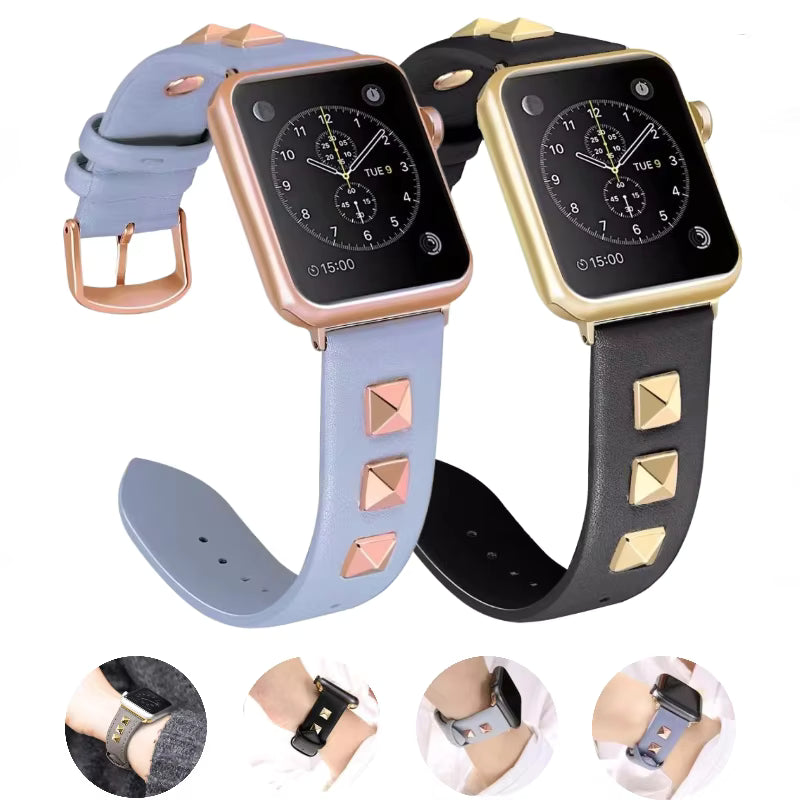 Women High-end Leather Bracelet for Apple Watch Band iWatch Series Ultra2/10/9/8/7/6/5/4/SE