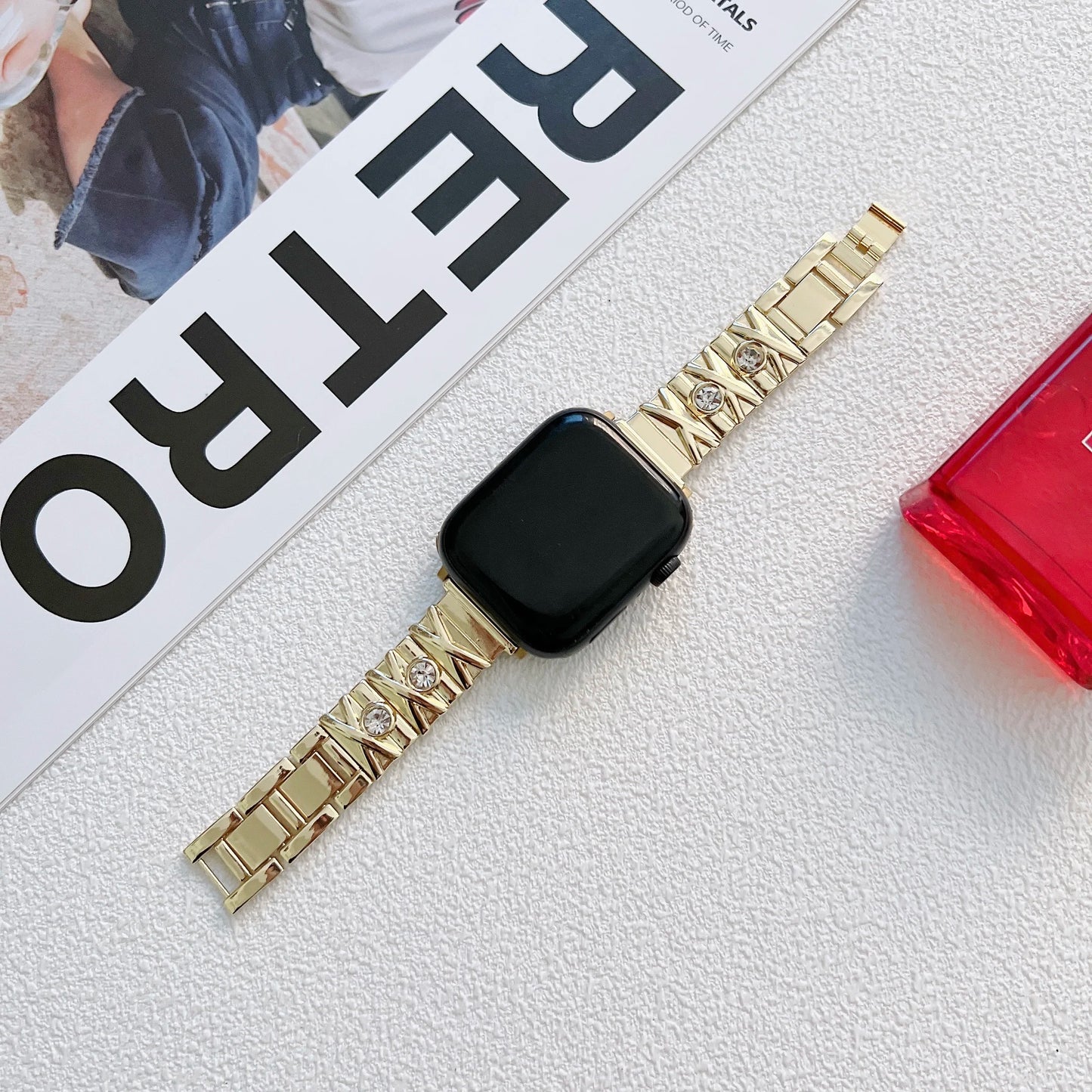 Women's Diamond Metal Bracelet for Apple Watch Ultra/9/8/7/6/5/4/3/SE