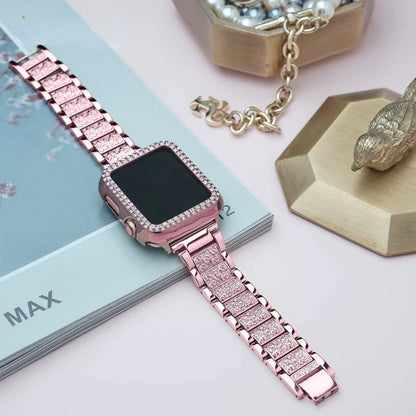 Women's Diamond Metal Strap+Case for Apple Watch Band 45mm 41mm 44mm 42mm 40mm 38mm Series 8/7/6/5/4/3