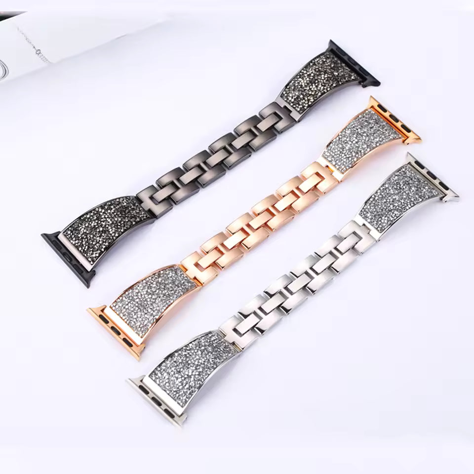 Women's Diamond Stainless Steel Bracelet for Apple Watch iWatch Ultra Band 49mm 46mm 45mm 41mm 40mm 44mm 42mm Series 10/9/8/7/6/5/4/SE