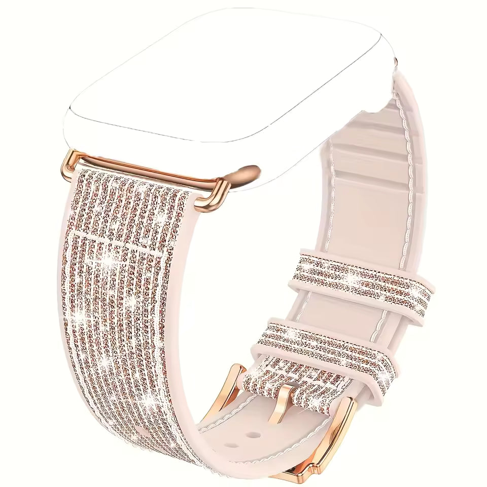 Women's Glittery Silicone Bracelet for Apple Watch Ultra Band 49mm 42mm 46mm 45mm 44mm 41mm 38mm Series 11/10/9/8/7/6/5/4/SE