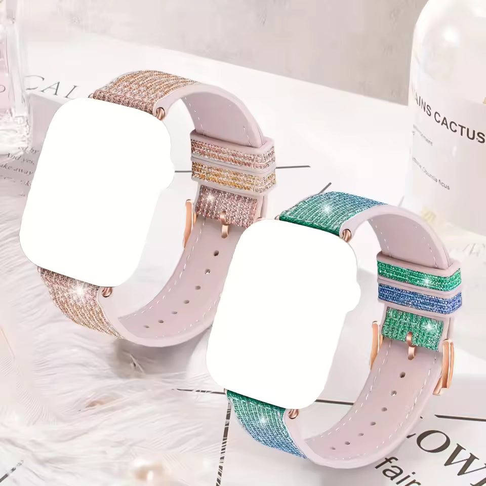 Women's Glittery Silicone Bracelet for Apple Watch Ultra Band 49mm 42mm 46mm 45mm 44mm 41mm 38mm Series 11/10/9/8/7/6/5/4/SE