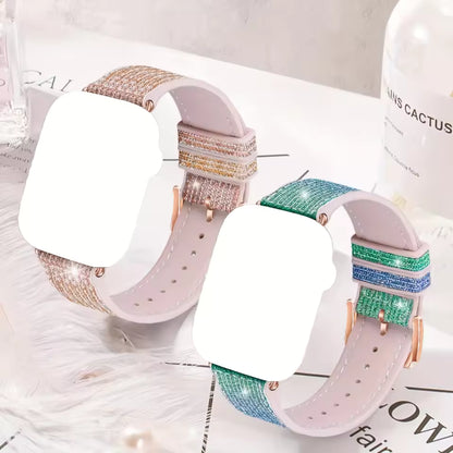 Women's Glittery Silicone Bracelet for Apple Watch Ultra Band 49mm 42mm 46mm 45mm 44mm 41mm 38mm Series 11/10/9/8/7/6/5/4/SE