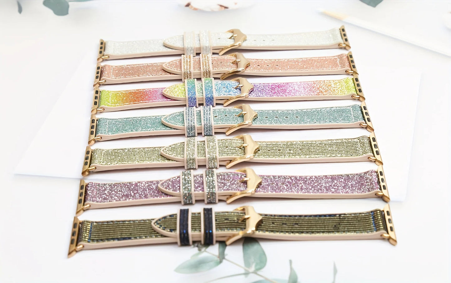 Women's Glittery Silicone Bracelet for Apple Watch Ultra Band 49mm 42mm 46mm 45mm 44mm 41mm 38mm Series 11/10/9/8/7/6/5/4/SE