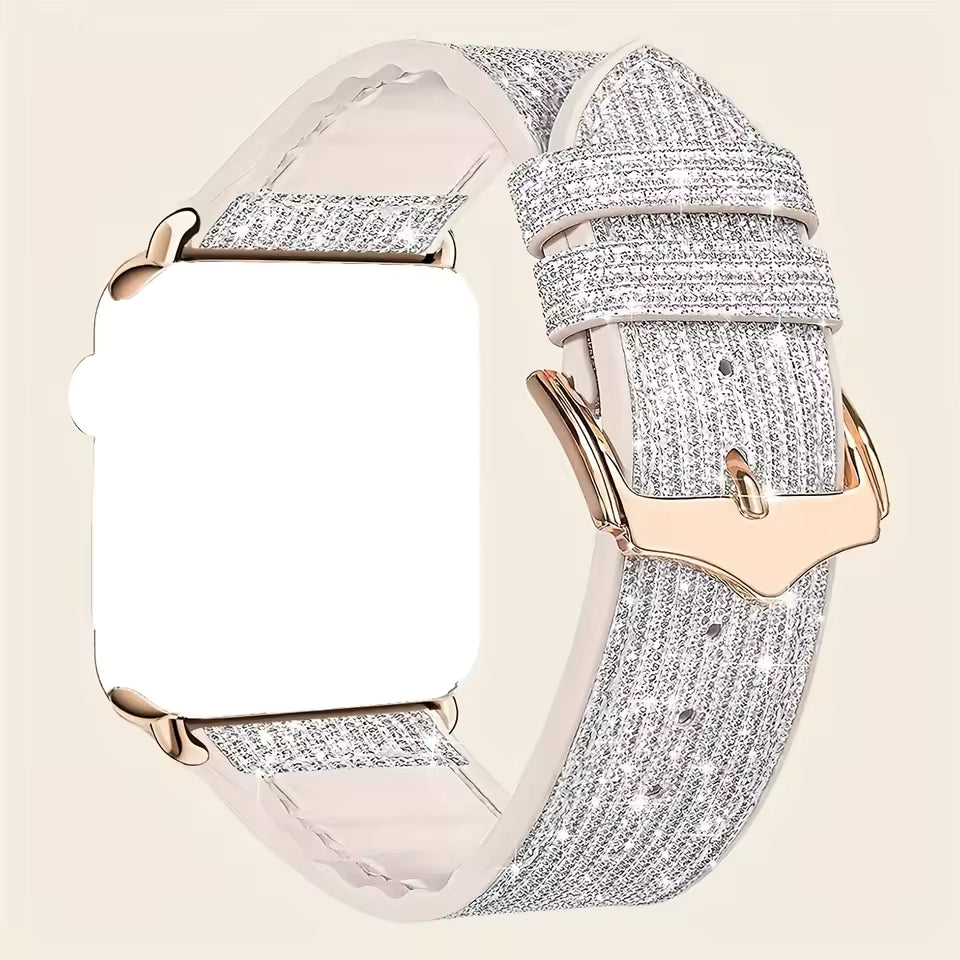Women's Glittery Silicone Bracelet for Apple Watch Ultra Band 49mm 42mm 46mm 45mm 44mm 41mm 38mm Series 11/10/9/8/7/6/5/4/SE