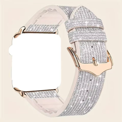 Women's Glittery Silicone Bracelet for Apple Watch Ultra Band 49mm 42mm 46mm 45mm 44mm 41mm 38mm Series 11/10/9/8/7/6/5/4/SE
