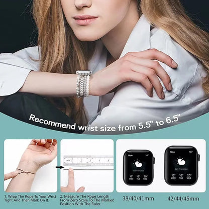 Women's Jewelry+Alloy Bracelet for Apple Watch Band 9/8/7/Ultra/6/5/4/3/SE