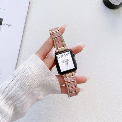 Women's Metal+Resin Diamond Bracelet for Apple Watch iWatch Ultra2 Band 49mm 46mm 45mm 41mm 44mm 40mm 42mm Series 10/9/8/7/6/5/4/SE