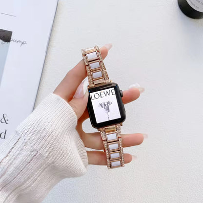 Women's Metal+Resin Diamond Bracelet for Apple Watch iWatch Ultra2 Band 49mm 46mm 45mm 41mm 44mm 40mm 42mm Series 10/9/8/7/6/5/4/SE